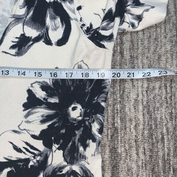 Ann Taylor Women’s Large Black Cream Silk Blend Cardigan Sweater Wearable Art - Picture 4 of 7